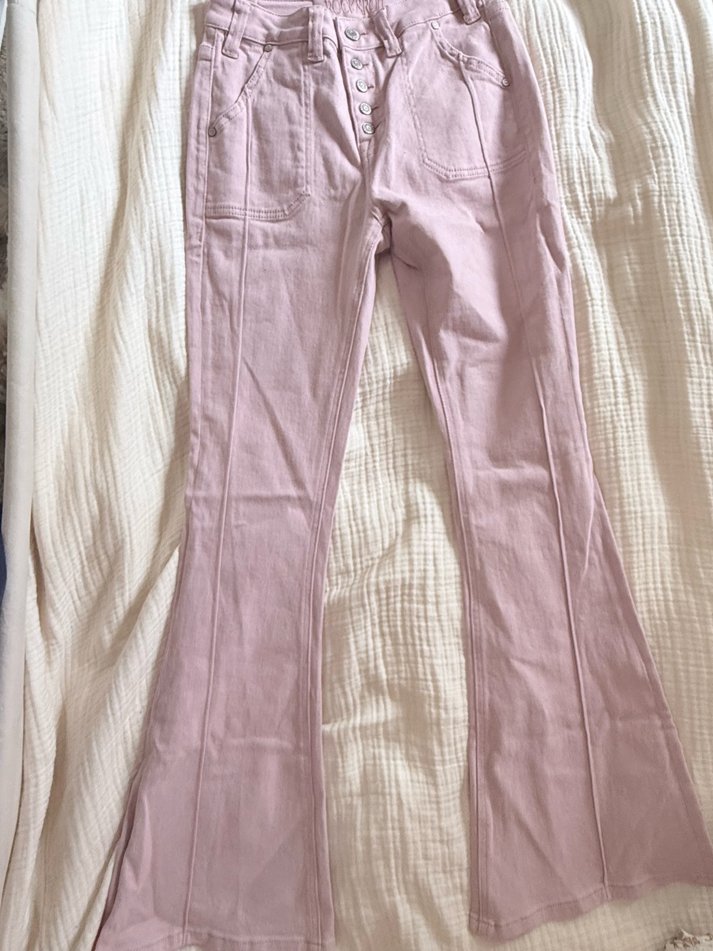 Rock & Roll Cowgirl Blush Pink High Rise Flare Jeans NEW - Tall inseam